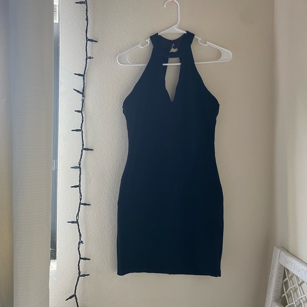 Elegant Black Halter Dress